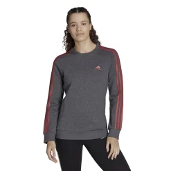 Women's adidas Essentials 3-Stripes Fleece Sweatshirt 17 Women's adidas Essentials 3-Stripes Fleece Sweatshirt -Adidas shop 5011194 Dark Gray Heather