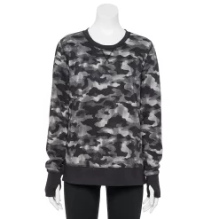 Women's Tek Gear® Ultrasoft Fleece Sweatshirt -Adidas shop 5011252 Gray Camo