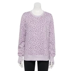 Women's Tek Gear® Ultrasoft Fleece Sweatshirt -Adidas shop 5011252 Lavender Leopard