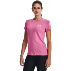 Women's Under Armour Freedom Veterans Day Banner Crewneck Tee -Adidas shop 5011932 Flamingo