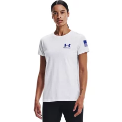 Women's Under Armour Freedom Veterans Day Banner Crewneck Tee -Adidas shop 5011932 White Royal