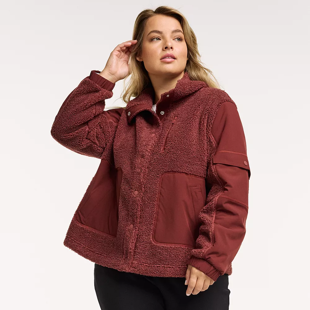Plus Size FLX Boucle Mixed-Media Jacket 3 Plus Size FLX Boucle Mixed-Media Jacket