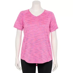 Plus Size Tek Gear® Performance Core V-Neck Tee 15 Plus Size Tek Gear® Performance Core V-Neck Tee -Adidas shop 5016444 Pink Spacedye