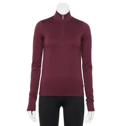 Women's FLX Balance Ribbed Quarter-Zip Mockneck Top 17 Women's FLX Balance Ribbed Quarter-Zip Mockneck Top -Adidas shop 5018073 Plum Pie