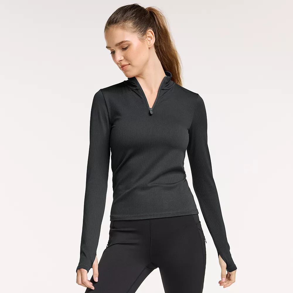 Women's FLX Balance Ribbed Quarter-Zip Mockneck Top 6 Women's FLX Balance Ribbed Quarter-Zip Mockneck Top - Image 4