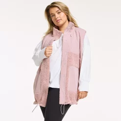 Plus Size FLX Boucle Mixed-Media Vest -Adidas shop 5018117 Grazing Lavander