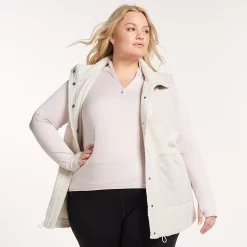 Plus Size FLX Boucle Mixed-Media Vest -Adidas shop 5018117 Sand Trap