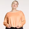 Plus Size FLX Cinched Bungee-Hem Top -Adidas shop 5028260