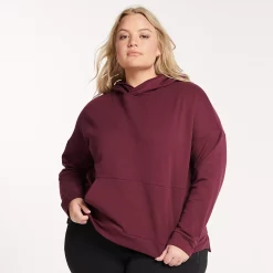Plus Size FLX Embrace Popover Hoodie -Adidas shop 5028305 Plum Pie