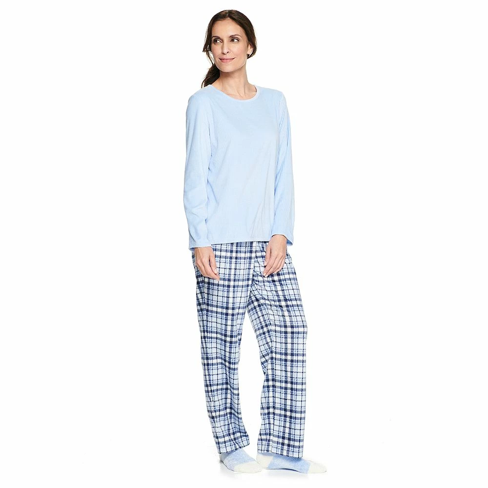 Women's Croft & Barrow® Velour Long Sleeve Pajama Top & Pajama Pants Set 6 Women's Croft & Barrow® Velour Long Sleeve Pajama Top & Pajama Pants Set - Image 4