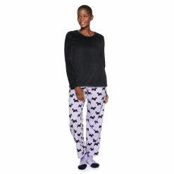 Women's Croft & Barrow® Velour Long Sleeve Pajama Top & Pajama Pants Set 22 Women's Croft & Barrow® Velour Long Sleeve Pajama Top & Pajama Pants Set -Adidas shop 5041063 Purple Scottie Rib