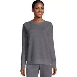 Women's Hanes® Luxe Collection Lightweight Fleece Sweatshirt -Adidas shop 5114285 Slate Heather