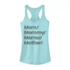 Juniors' Mom Synonyms Distressed Graphic Tank