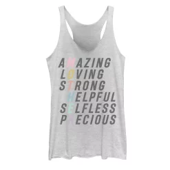 Juniors' Mother Attribute Colorful Text Graphic Tank