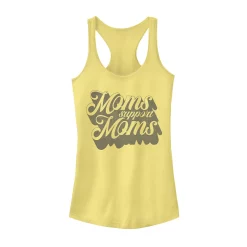Juniors' Moms Support Moms Outlined Text Graphic Tank