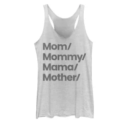 Juniors' Mom Synonoms Distressed Word Stack Graphic Tank