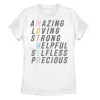 Juniors' Mother Attribute Coloful Text Graphic Tee