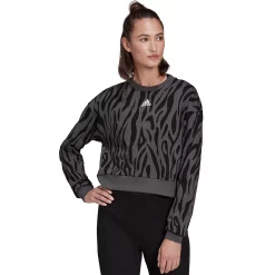 Women's adidas Tiger Print Sweatshirt -Adidas shop 5125914 Black Gray