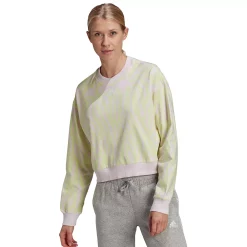 Women's adidas Tiger Print Sweatshirt -Adidas shop 5125914 White Amlost Pink