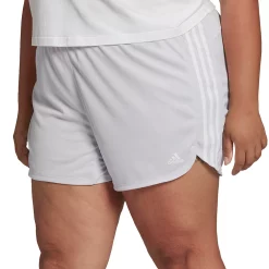 Plus Size adidas Pacer 3-Stripes Knit Shorts -Adidas shop 5127748 Dash Gray