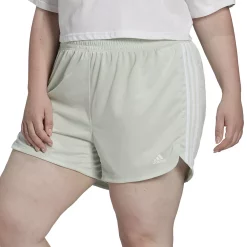 Plus Size adidas Pacer 3-Stripes Knit Shorts -Adidas shop 5127748 Linen Green White