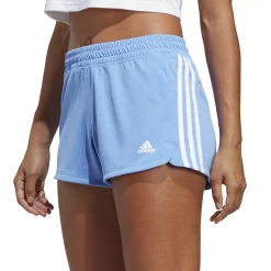 Women's adidas Pacer 3-Stripes Slim Fit Knit Shorts -Adidas shop 5127906 Blue Fusion