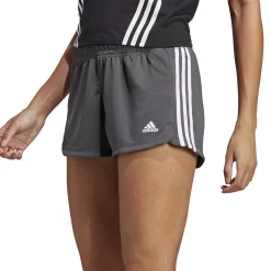 Women's adidas Pacer 3-Stripes Slim Fit Knit Shorts -Adidas shop 5127906 Gray Six