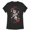 Juniors' DC Fandome Harley Quinn Card Illustration Graphic Tee