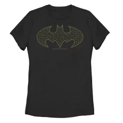 Juniors' DC Fandome Batman Yellow Line Art Logo Graphic Tee
