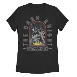 Juniors' DC Fandome Batman The Dark Knight Gotham City Portrait Graphic Tee