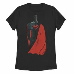 Juniors DC Fandome Superman Stance Dark Portrait Graphic Tee