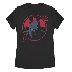 Juniors' DC Fandome Batman Protector Red Logo Portrait Graphic Tee