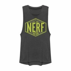 Juniors' Nerf Nation Est 1969 Neon Badge Muscle Tank Top