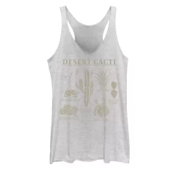 Juniors' Desert Cacti Species Portrait Collage Tank Top