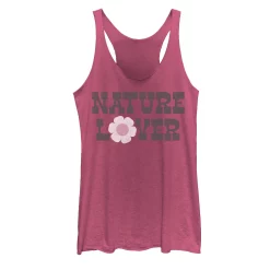 Juniors' Nature Lover Big Daisy Text Tank Top