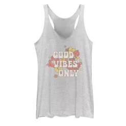 Juniors' Good Vibes Only Floral Background Tank Top