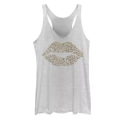 Juniors' Cheetah Print Lips Tank Top