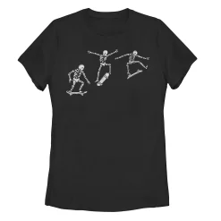 Juniors' Skeleton Kick Flip Progression Graphic Tee