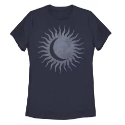 Juniors' Moon Within The Sun Distressed Stamp Graphic Tee