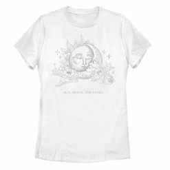 Juniors' Vintage "Sun, Moon, And Stars" Line Art Graphic Tee