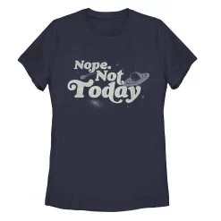 Juniors' "Nope Not Today" Space Graphic Tee