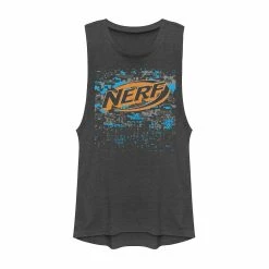 Juniors' Nerf Logo Glitch Camouflage Muscle Tank Top