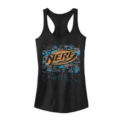 Juniors' Nerf Logo Glitch Camouflage Tank Top