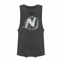 Juniors' Nerf Chrome Logo Glitch Muscle Tank Top