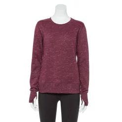 Petite Tek Gear® Ultrasoft Fleece Crewneck Sweatshirt -Adidas shop 5146364 Chilled Wine