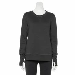 Petite Tek Gear® Ultrasoft Fleece Crewneck Sweatshirt -Adidas shop 5146364 Mineral Black