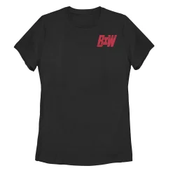 Juniors' Marvel Black Widow BW Left Chest Tee