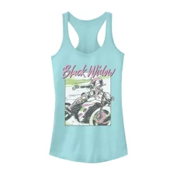 Juniors' Marvel Black Widow Neon Action Pose Tank