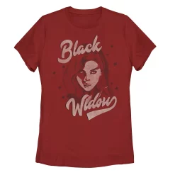 Juniors' Marvel Black Widow Movie Retro Style Portrait Tee