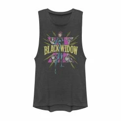 Juniors' Marvel Black Widow Comic Distressed Muscle Tank